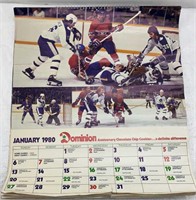 18.5x21 in- 1980 calendar hockey