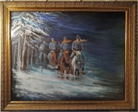 General Lee Winter Ride Original Art by J. Deering