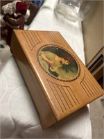 Wood Trinket Box with Girl on Front