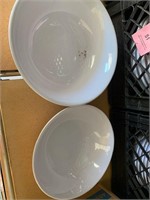 11-12 white bowls salad, soup dining 9.5" x 3"