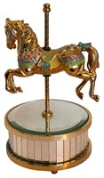 Mirrored Carousel Horse Music Box