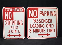 Pair of signs: "No Parking" and "No Stopping"