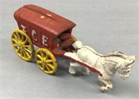 Vintage cast iron horse drawn carriage model