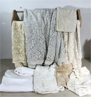 Lot of Lace Tablecloths White