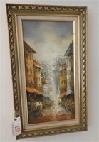 Original framed Oil on Canvas of street scene