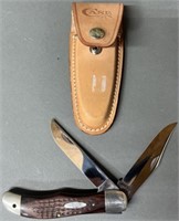 Case XX Folding Hunter Knife & Leather Belt Sheath