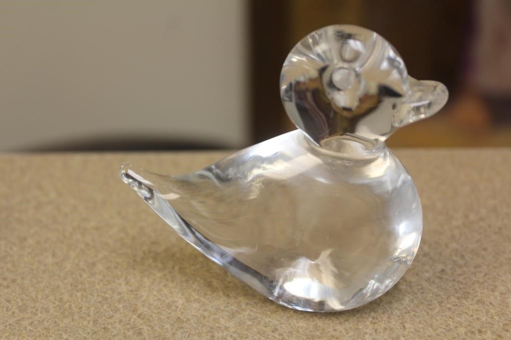 Signed Crystal Duck