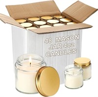Jutom 48 Pack Mini Mason Jar Candles 4 Oz Small
