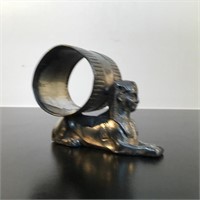 FIGURAL NAPKIN RING SILVER PLATE SPHINX