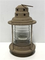 Metal and glass rustic style candle lantern