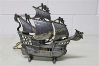 Vintage Metal Sailing Ship Light 13.5x11.5H