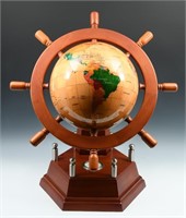 MARITIME THEMED PAINTED GLOBE WITH COMPASS
