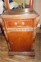 MAHOGANY NIGHT STAND ONE DRAWER, ONE DOOR - 16" W