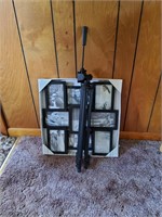 Picture frame & tripod

Frame holds 9 4x6