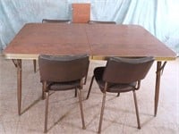 VINTAGE 6PC DINETTE TABLE*LEAF*4 CHAIRS