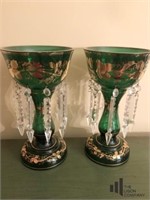 Green Art Glass with Gold Guild