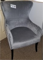 Gray Wing Back Chair