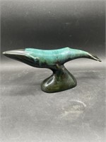 Vintage Retro Pottery Art Glazed Whale