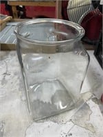 Large Glass Canister Jar NO lid 11" tall