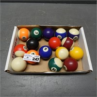 Set of Billiard Pool Balls