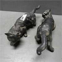 Pair of Chalkware Art Deco Wall Hanging Cats