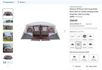 N2613  Zimtown 10 Person Multi-Room Cabin Tent