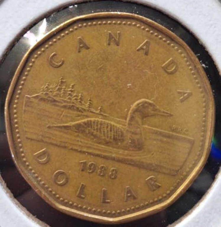 1988 Canadian dollar coin