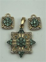 14k pendant and earring charms with Alexandrite