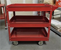 Red Metal Utility Cart w. Casters