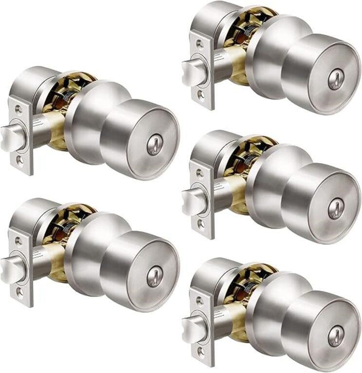 [5 Pack] BESTTEN Interior Privacy Door Knobs,