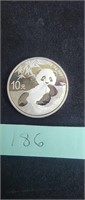 One ounce fine silver 999 panda round