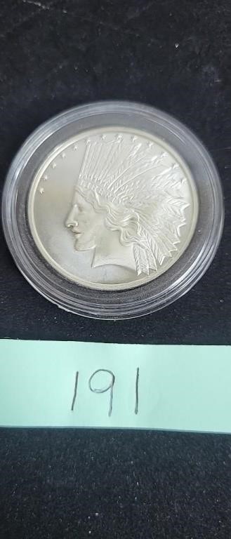 One ounce fine silver 999 Indian round