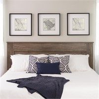 Prepac King Flat Panel Headboard  Drifted Gray