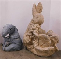 Concrete rabbit patio planter, 18" tall - Concrete