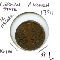 German State 1791 Aachen 12 Heller