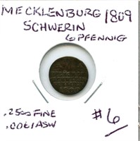 German State 1809 Mecklenburg Schwerin 6 Pfennig