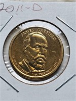 Gold Plated 2011-D James Garfield Presidential Dol