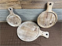 Set Of 3 Wooden Trays