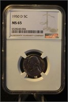 1950-D MS65 Jefferson Nickel Certified