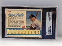 1962 Post Cereal Mickey Mantle Hand Cut #5 SGC AU