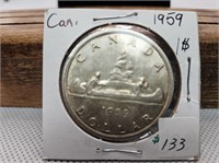 1-1959 SILVER DOLLAR AU TO UNC CONDITION