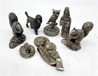 Grouping of Pewter Animals Squirrels+