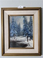Snowy Forest Oil Painting
