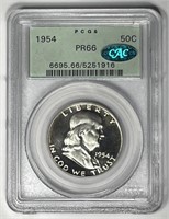 1954 Franklin Silver Half Proof OGH PCGS PR66 CAC