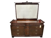 Mahogany Asian Style Dresser w/ Mirror