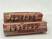 1930-PDS Wheat Penny Rolls