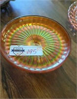 Vintage carnival glass footed dish