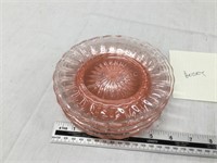 8 Heisey pink glass dishes