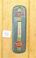 Vintage Metal Double Cola Advertising Thermometer