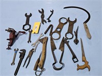 EARLY TOOLS-WRENCHES, TOBACO CUTTER, SHEEP